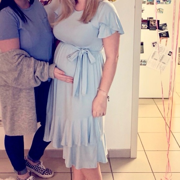 Light Blue Maternity Dress - Picture 1 of 3